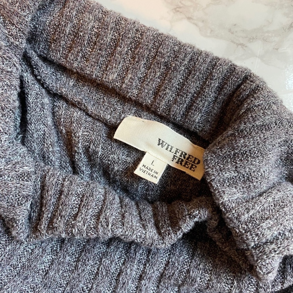 Aritzia Wilfred Free Grey Ribbed Dress Size Large - Picture 3 of 3